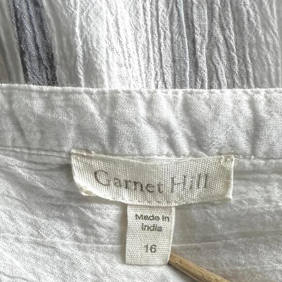 Garnet Hill Striped Organic Cotton Gauze Cover-Up Maxi Shirtdress / Duster - 16 - Picture 5 of 9